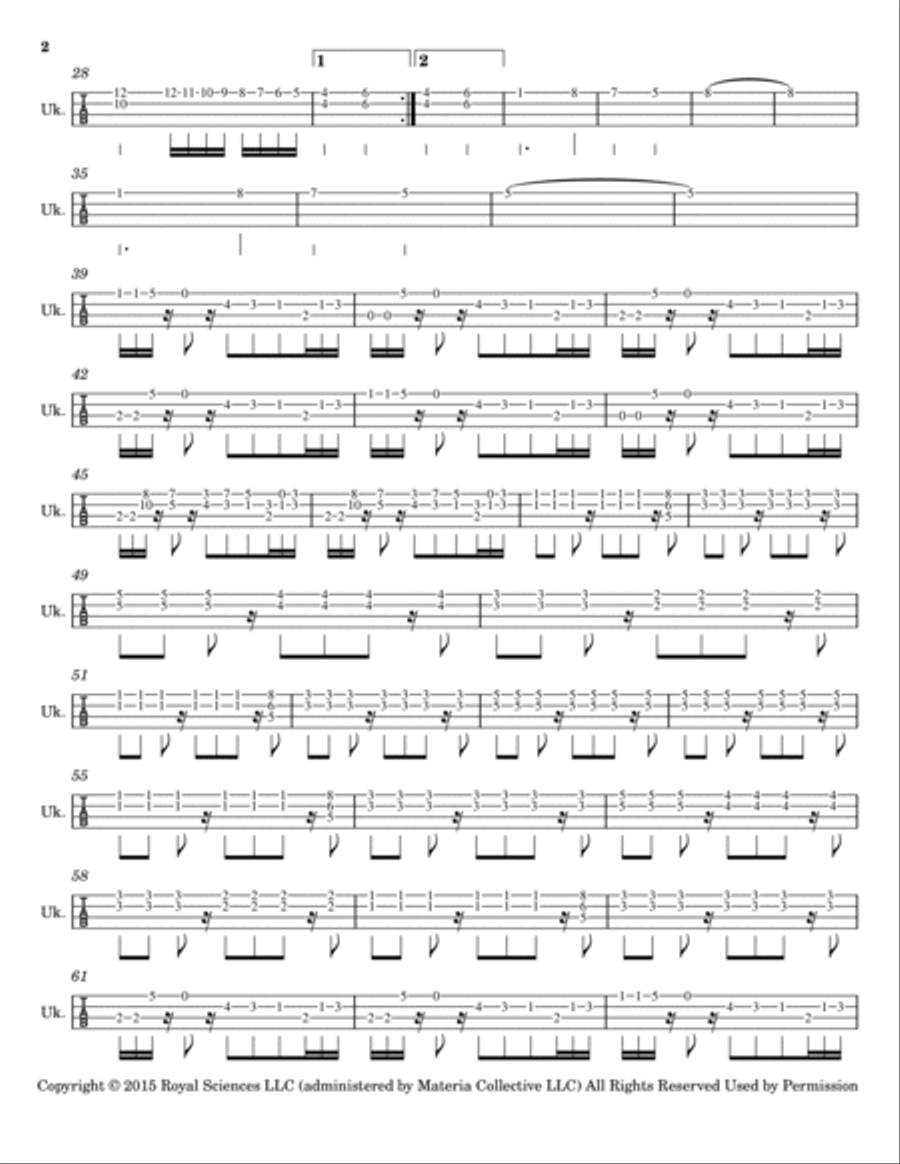 Megalovania Ukulele scores gallery preview page 2