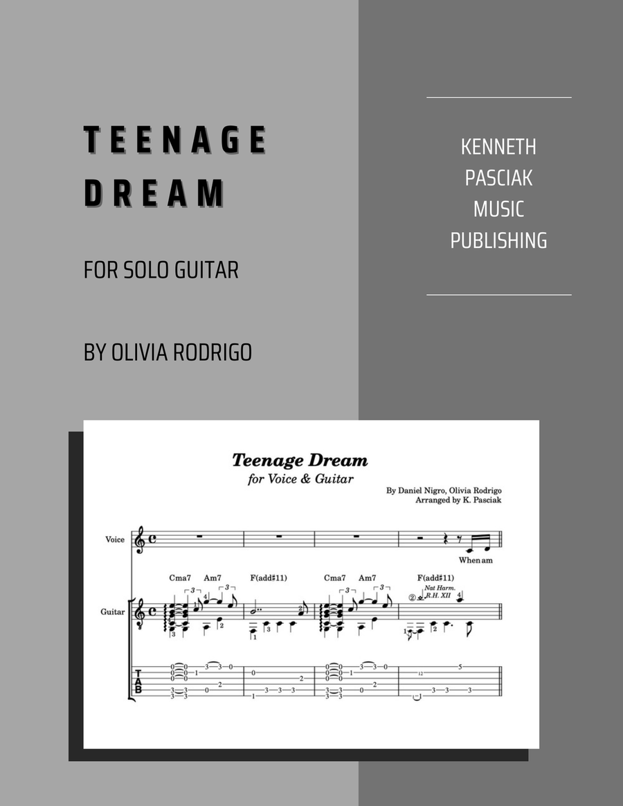 Teenage Dream Teenage Dream Acoustic Guitar scores gallery preview page 1