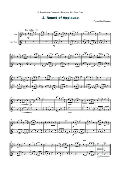 10 Rounds and Canons for Flute and Alto Flute Duet