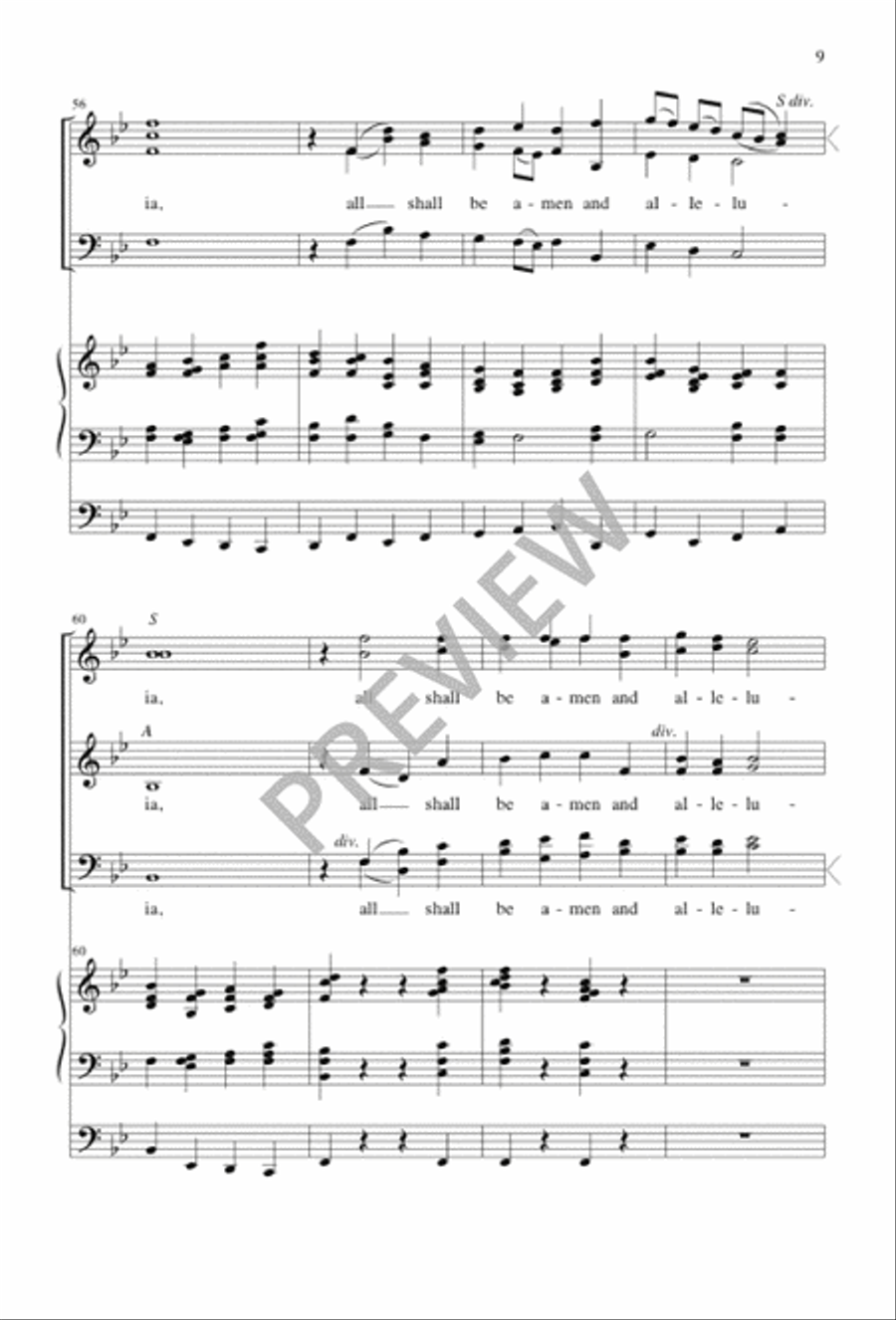 All Shall Be Amen and Alleluia Divisi scores gallery preview page 10