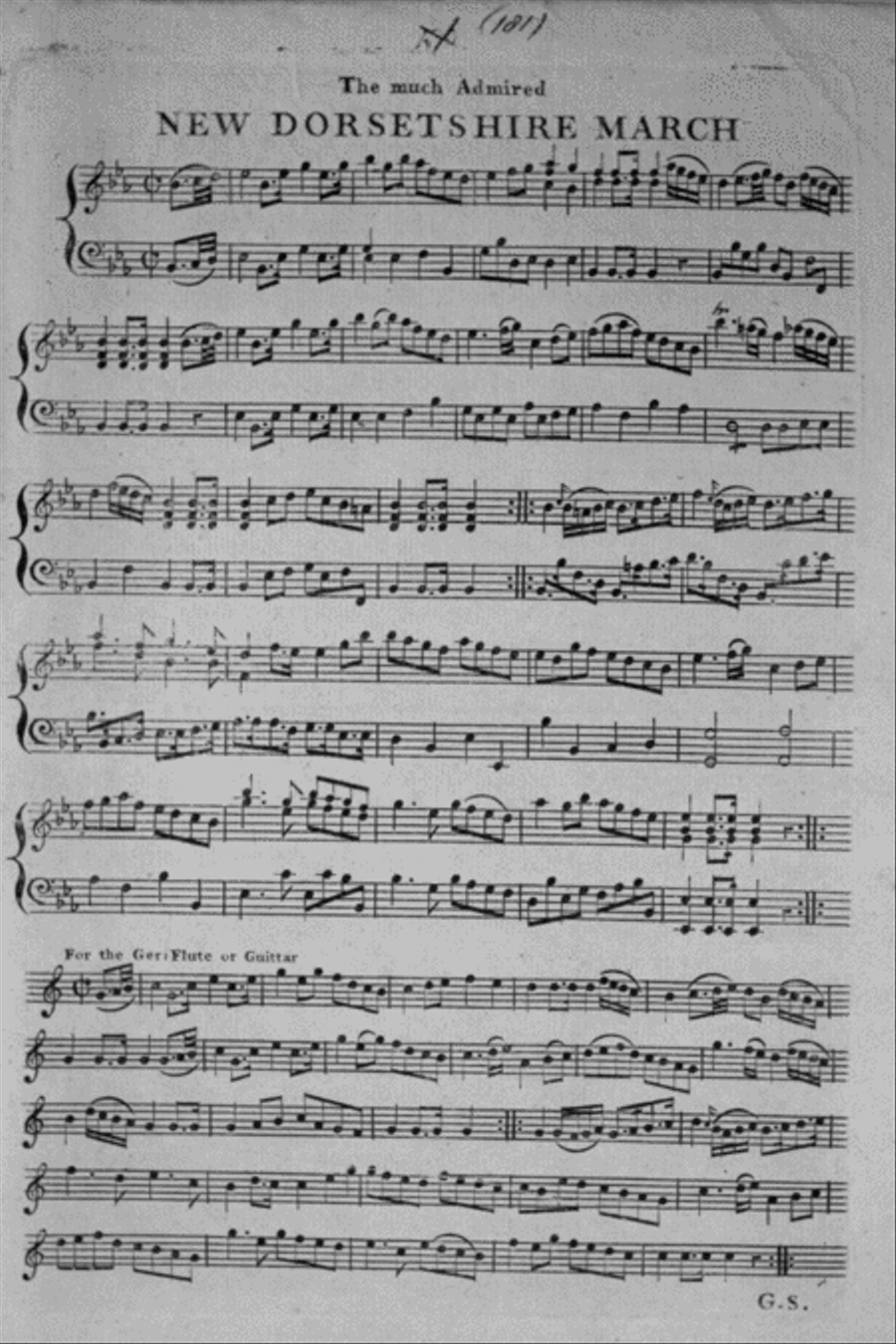 The Much Admired New Dorsetshire March Flute scores gallery preview page 1