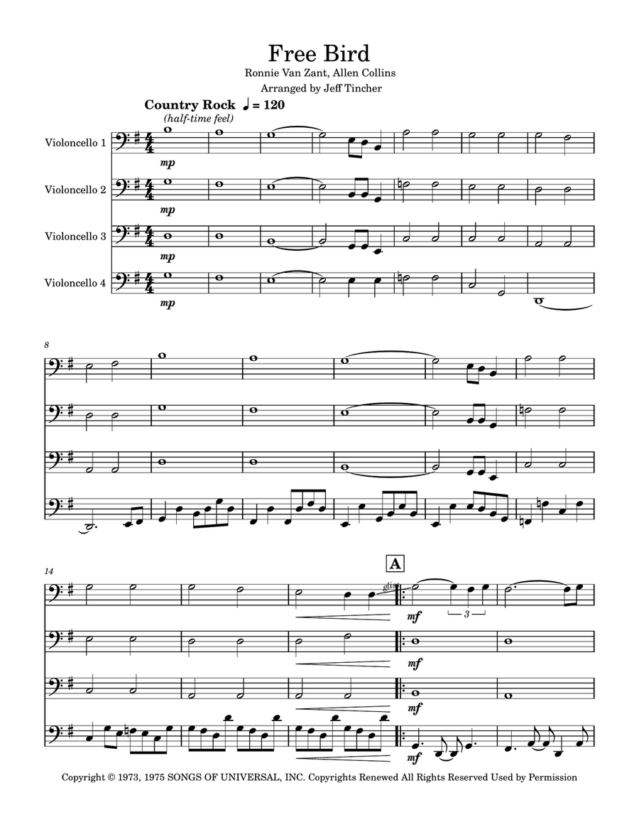 Free Bird String Quartet scores gallery preview page 2