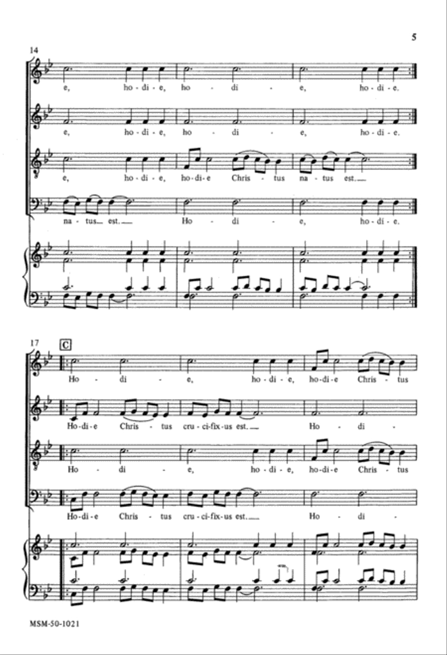A Hodie Processional Divisi scores gallery preview page 3