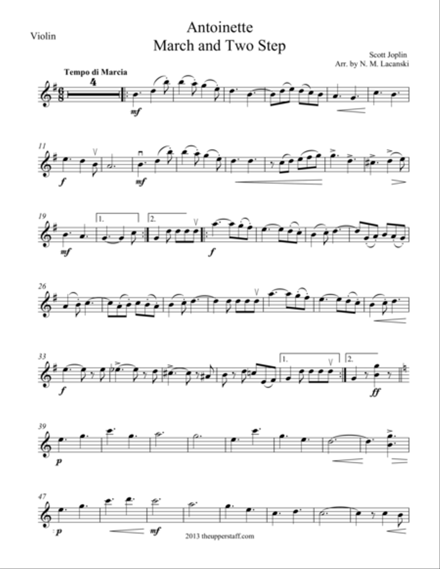 Antoinette (Easy) Violin Solo scores gallery preview page 1