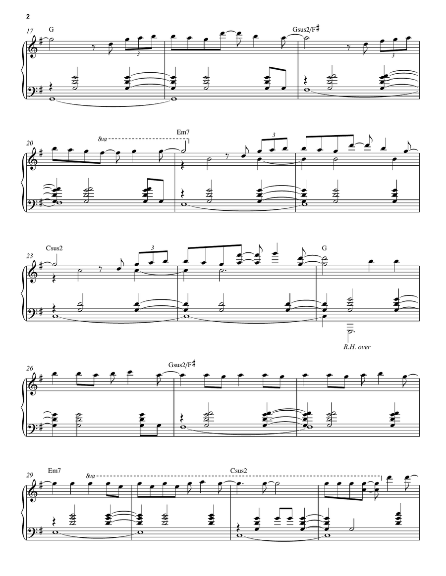 Mistletoe Piano Solo scores gallery preview page 2