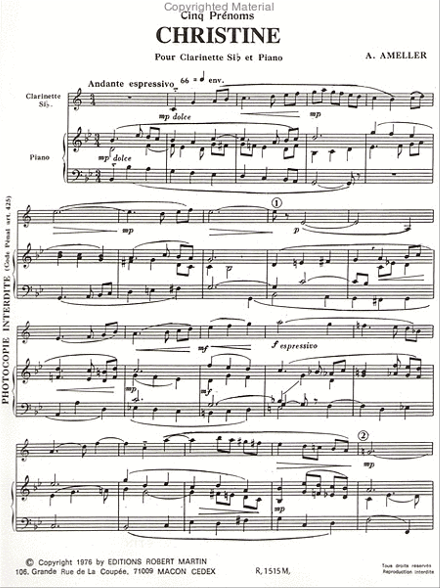 Christine Clarinet Solo scores gallery preview page 2