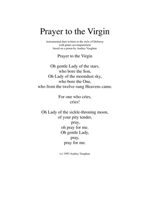 Prayer to the Virgin for 2 clarinets and piano