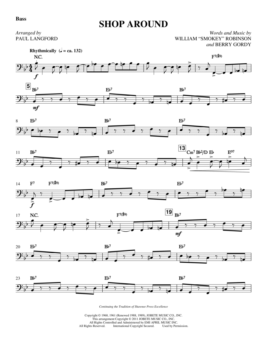 Shop Around - Bass Choir scores gallery preview page 1