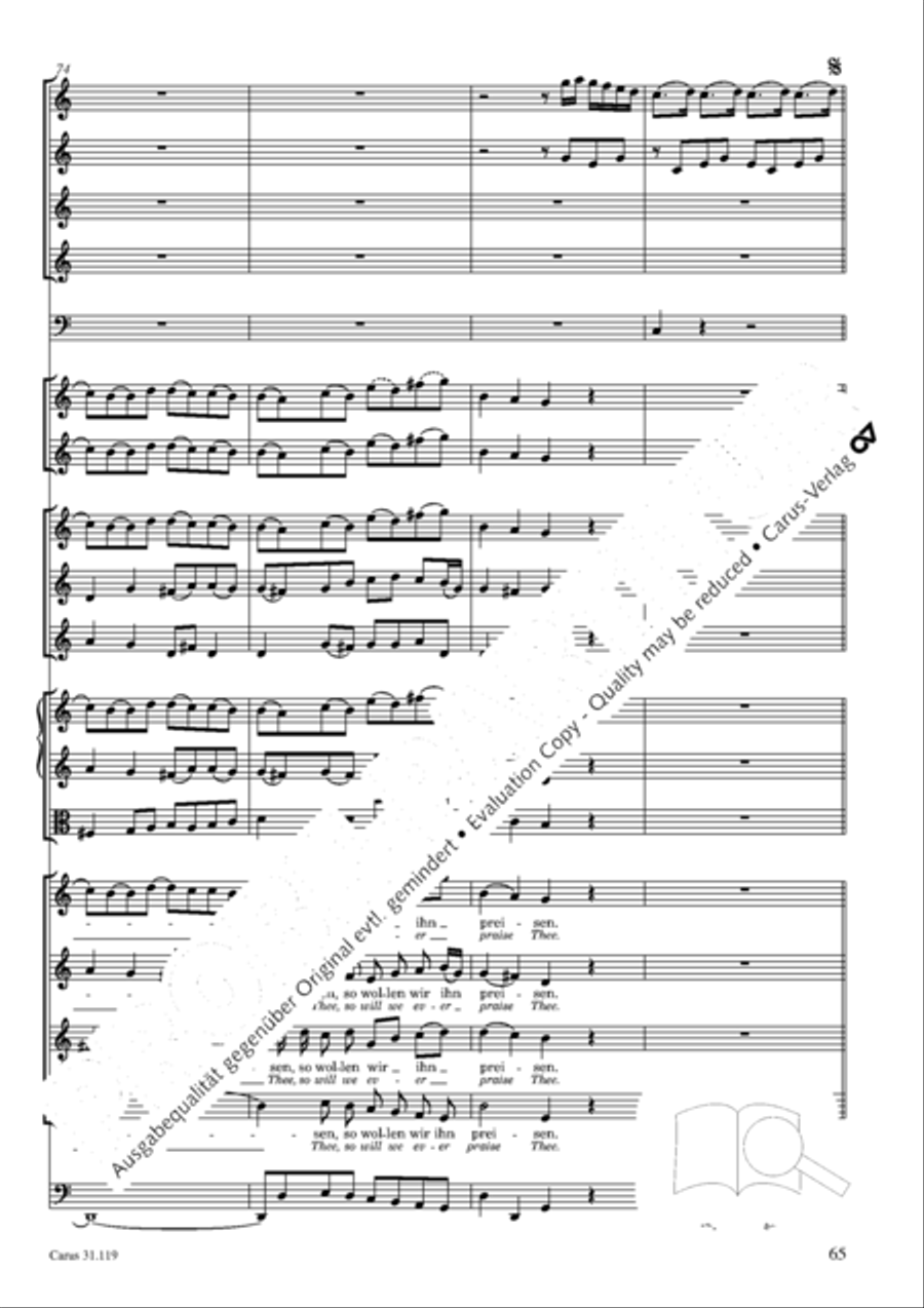 Praise the Lord, O Jerusalem (Preise, Jerusalem, den Herrn) 4-Part scores gallery preview page 66