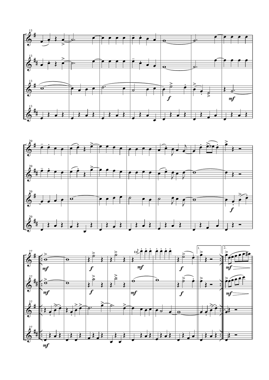 Ob-La-Di, Ob-La-Da Woodwind Quartet scores gallery preview page 4