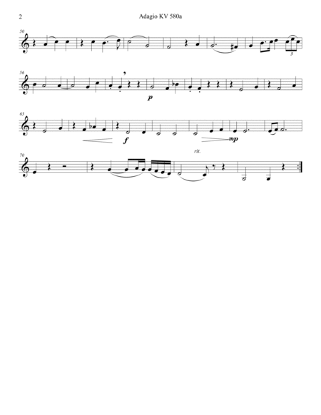 Mozart 1791 KV 580a Adagio for English Horn & Strings