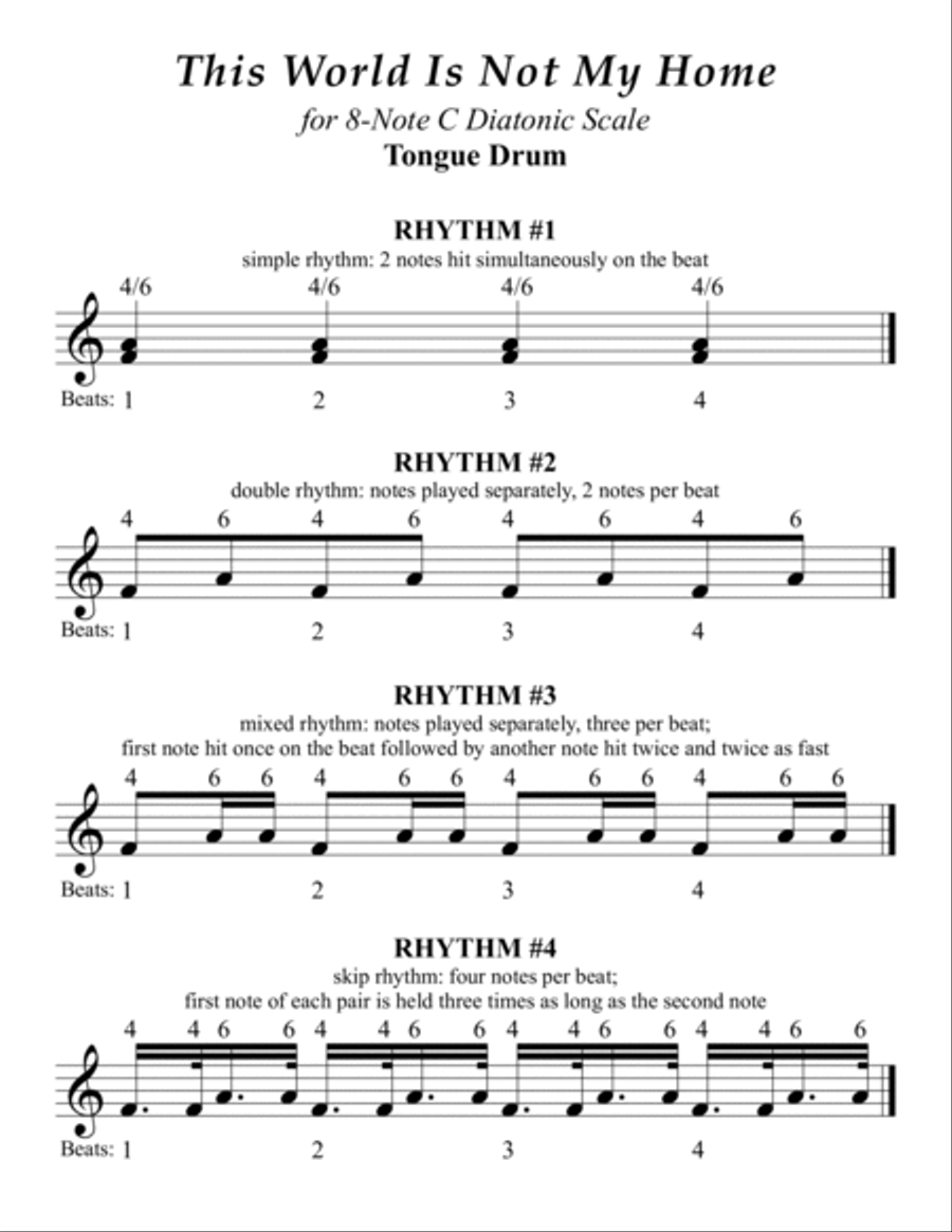 This World Is Not My Home (for 8-note C major diatonic scale Tongue Drum) Percussion scores gallery preview page 5