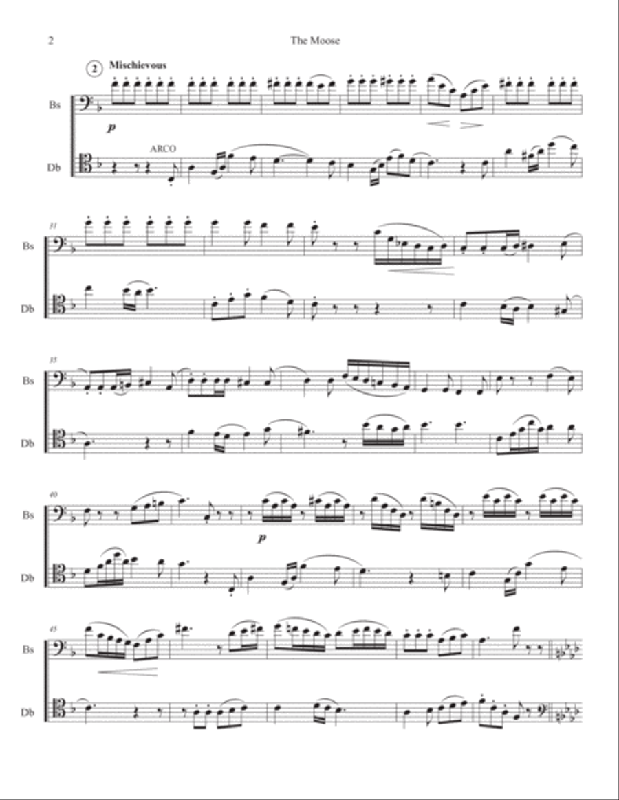The Moose: Theme and Variations for Bassoon and Double Bass Woodwind Ensemble scores gallery preview page 3