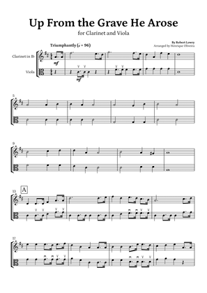 Book cover for Up From the Grave He Arose (Clarinet and Viola) - Easter Hymn