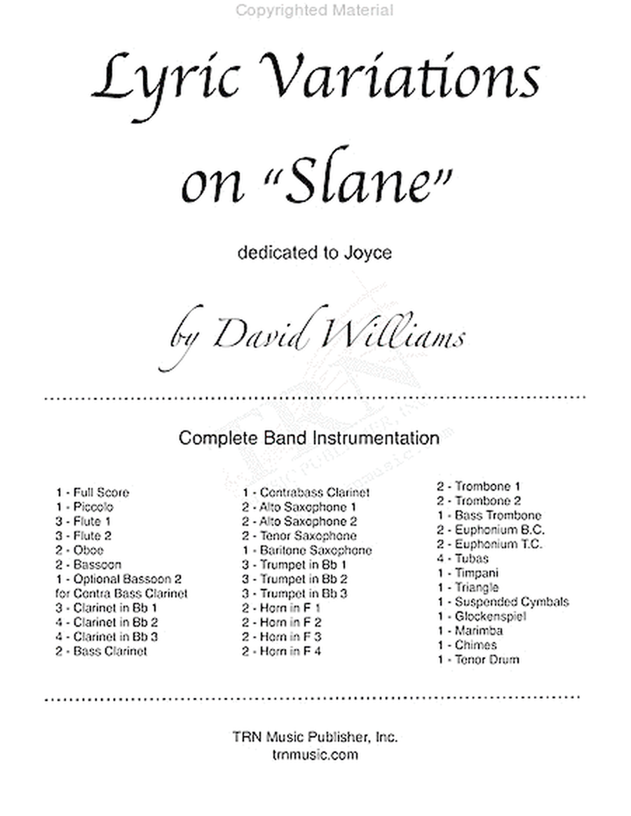 Lyric Variations on "Slane" image number null