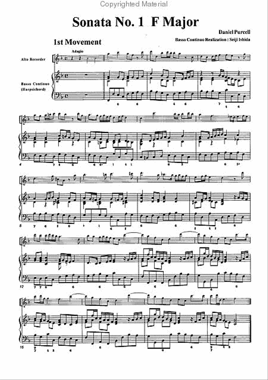 Sonata No. 1 in F Major Alto Recorder scores gallery preview page 3