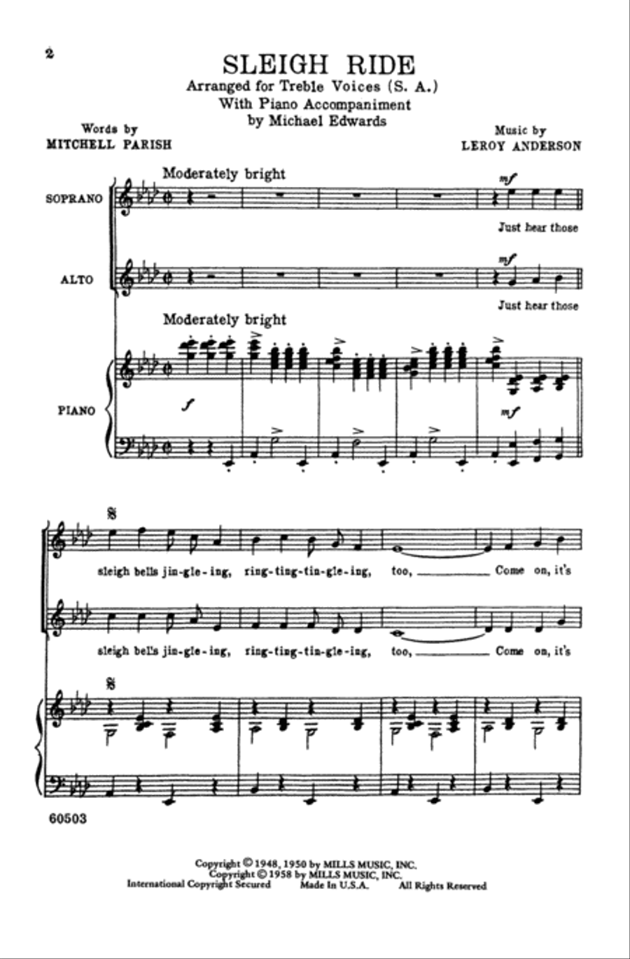 Sleigh Ride Sleigh Ride Choir scores gallery preview page 1
