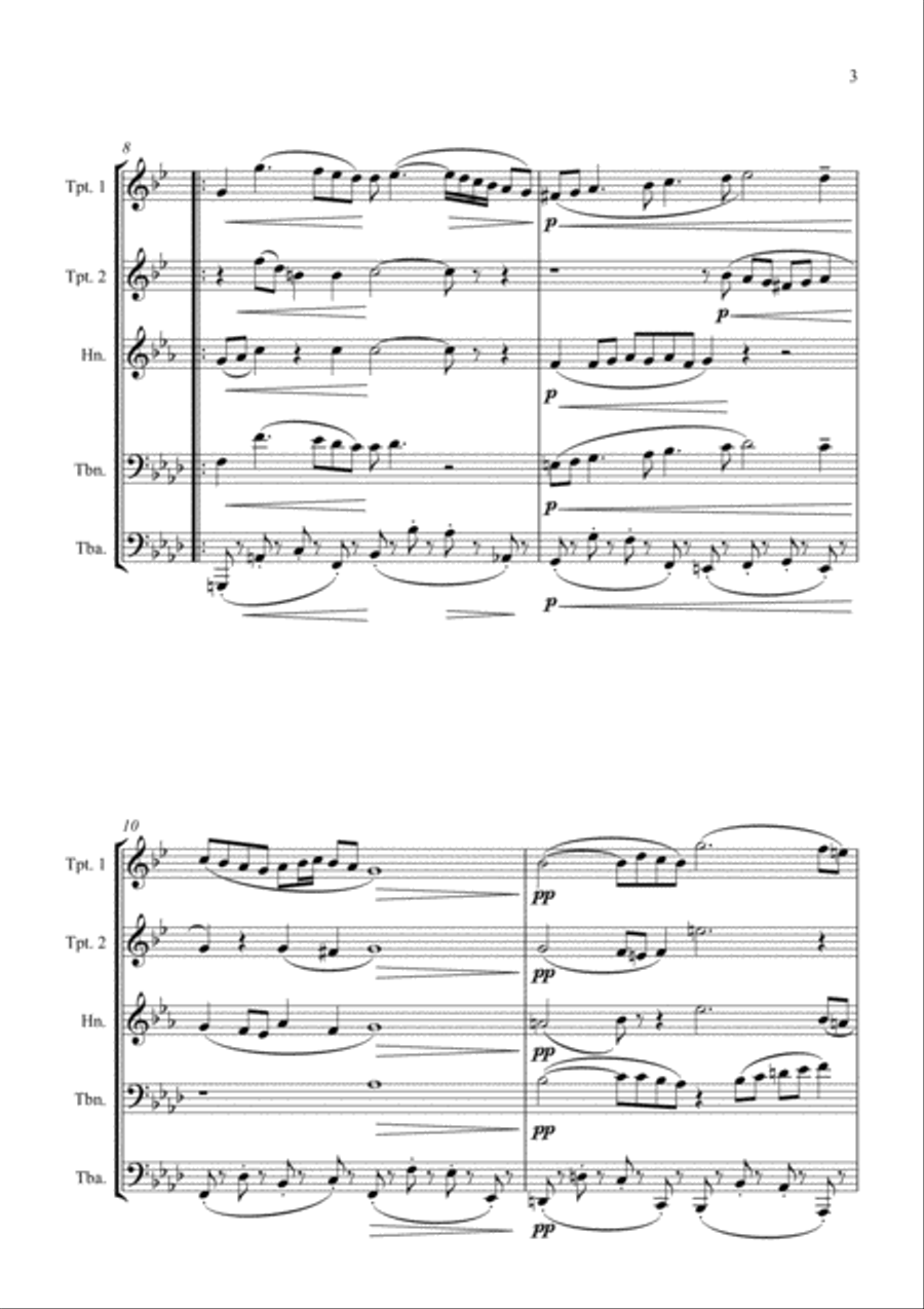 Air on the G string - Brass Quintet Brass Quintet scores gallery preview page 3