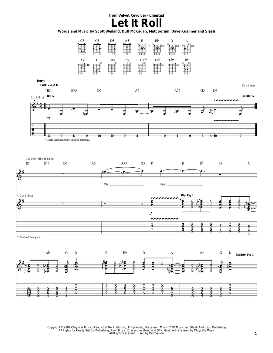 Let It Roll Acoustic Guitar scores gallery preview page 1