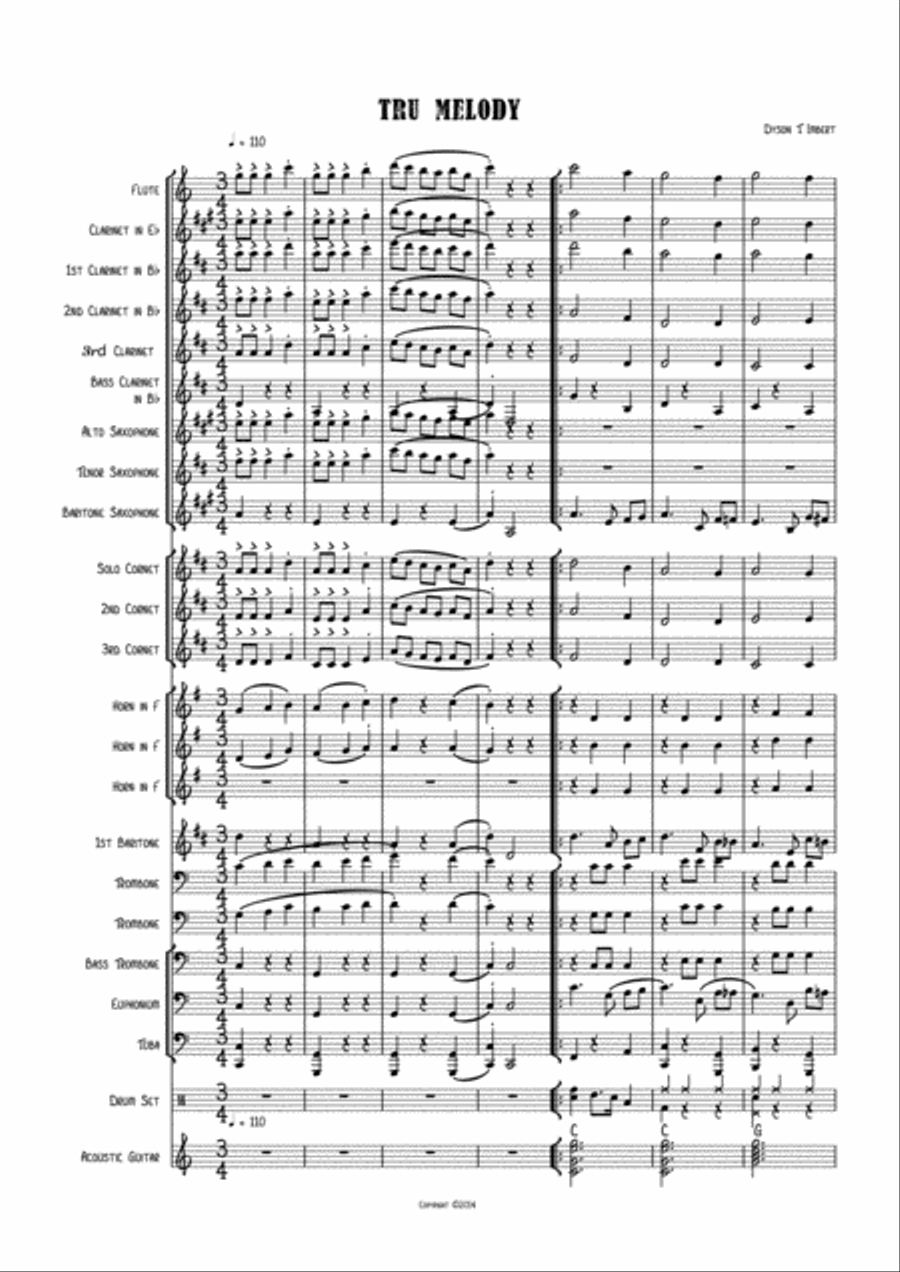 Tru Melody Tru Melody Concert Band scores gallery preview page 1