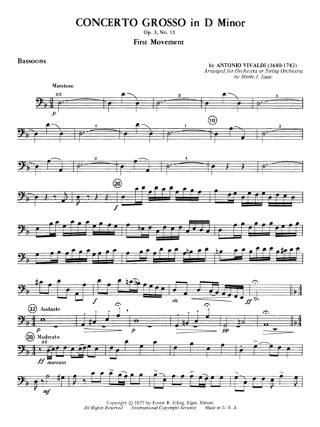Concerto Grosso in D Minor: Bassoon