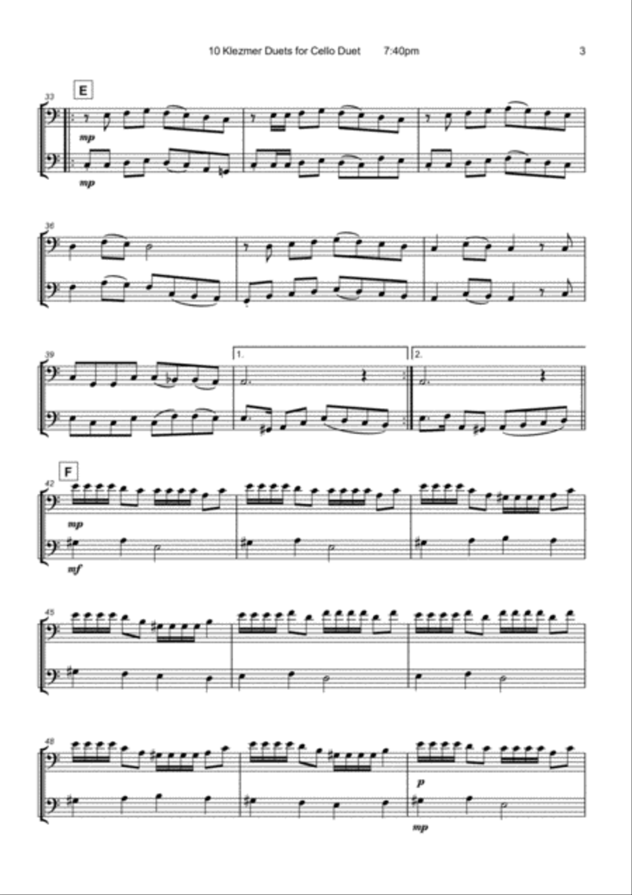 10 Klezmer Duets for Cello