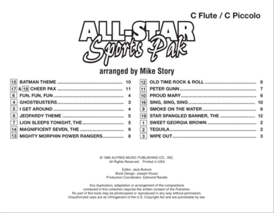 All-Star Sports Pak - Flute/Piccolo/Oboe Marching Band scores gallery preview page 2