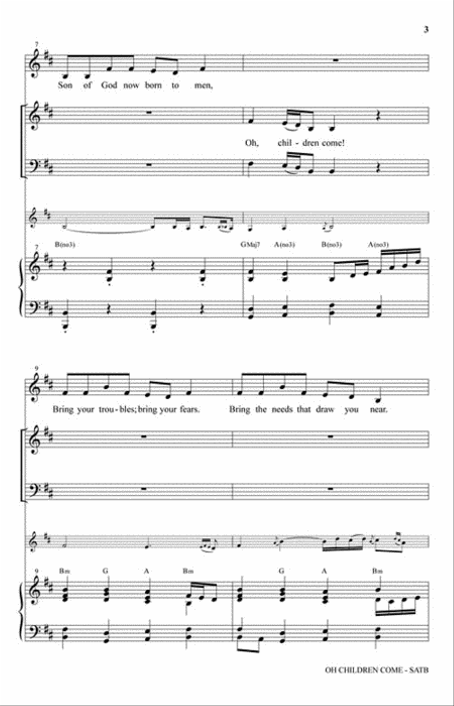 Oh Children Come 4-Part scores gallery preview page 3