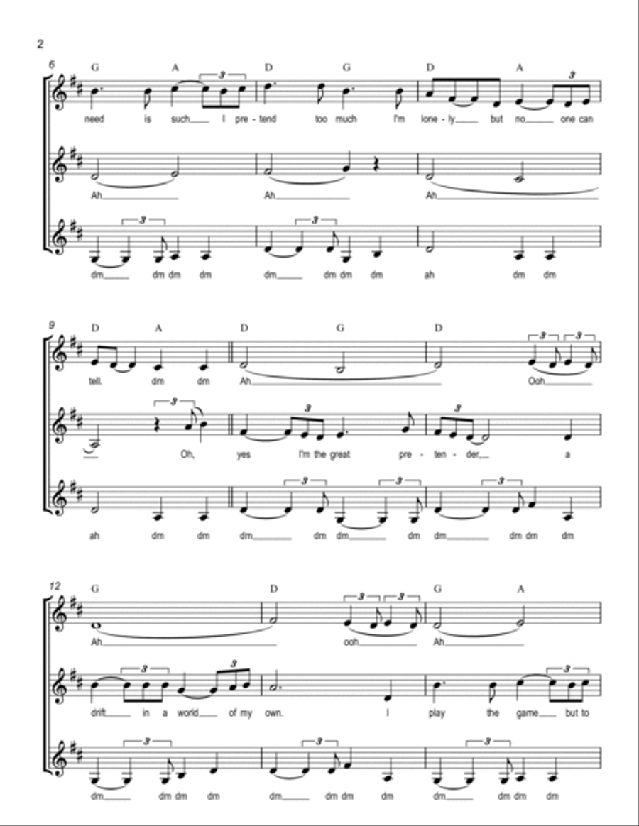 The Great Pretender Voice Solo scores gallery preview page 2