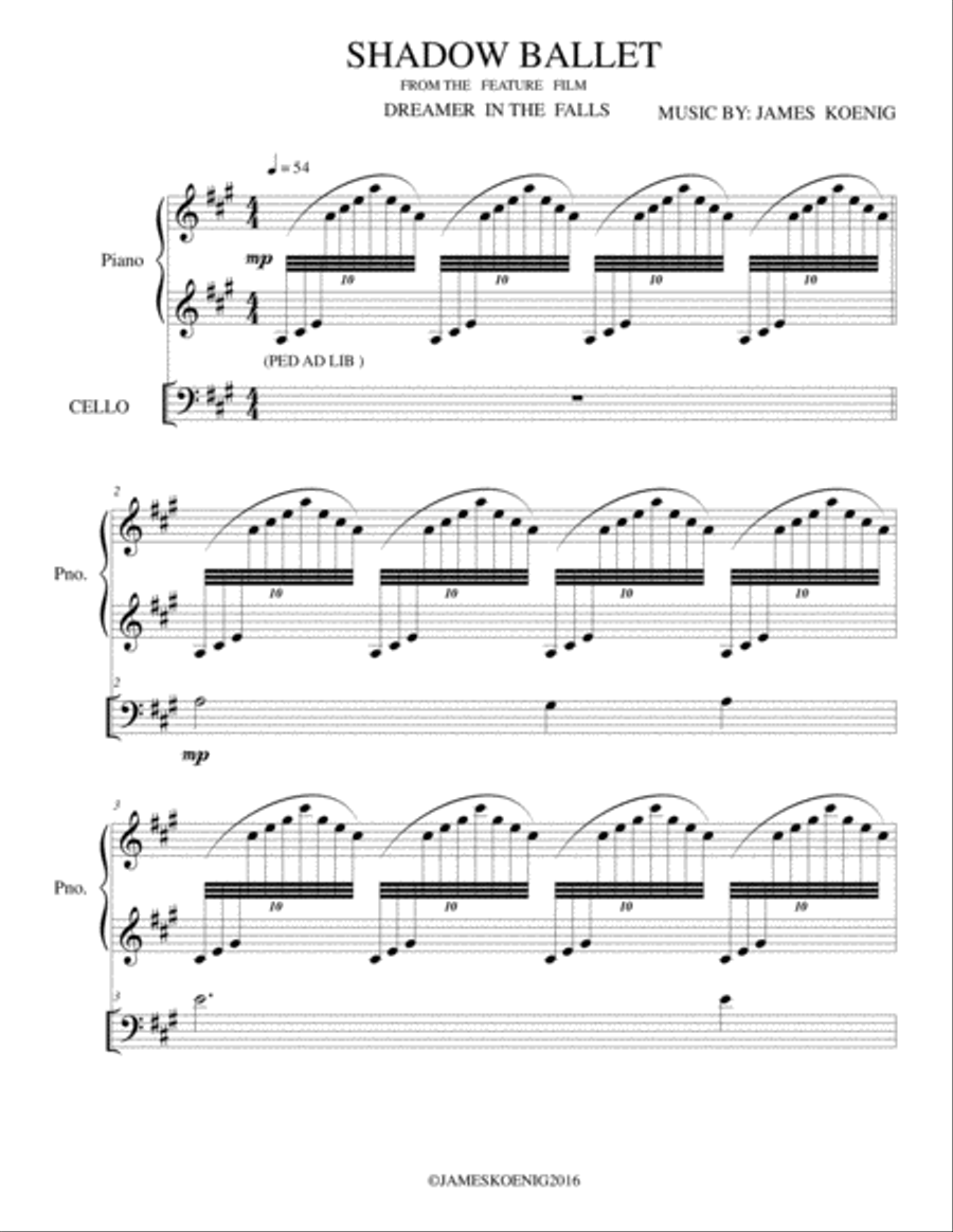 SHADOW BALLET Piano scores gallery preview page 1
