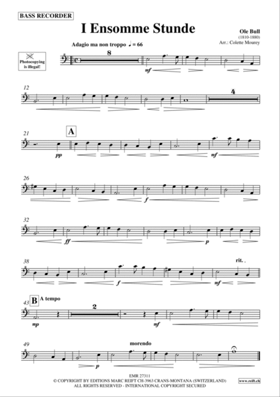 I Ensomme Stunde Bass Recorder scores gallery preview page 2