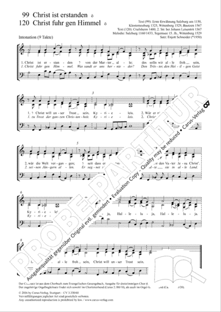 Christ ist erstanden / Christ fuhr gen Himmel 3-Part scores gallery preview page 2
