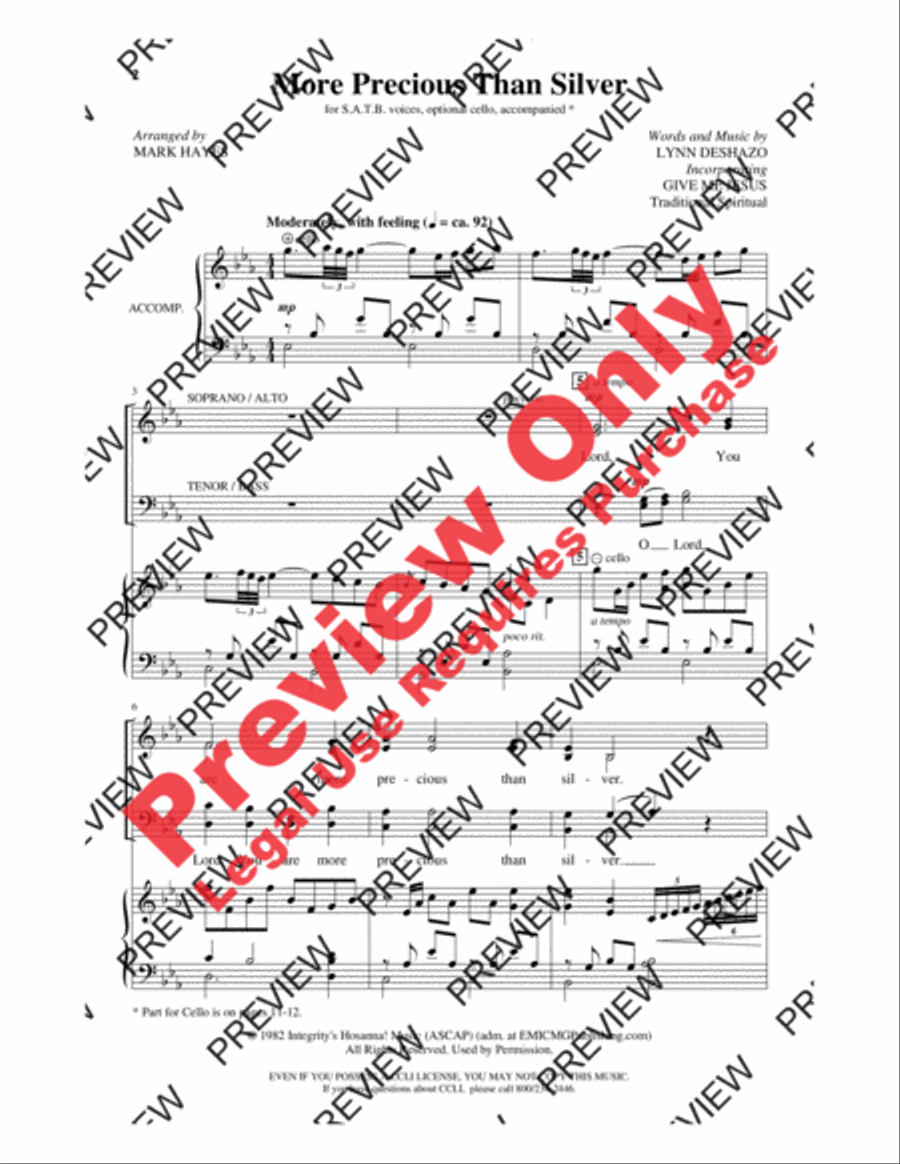 More Precious Than Silver with Give Me Jesus 4-Part scores gallery preview page 13