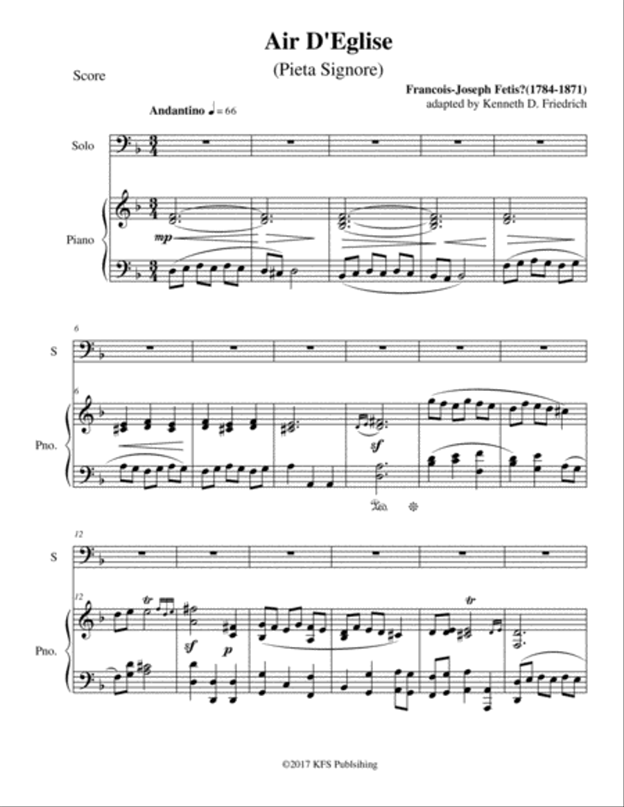 Air D'Eglise (Pieta Signore) Brass Duet scores gallery preview page 1