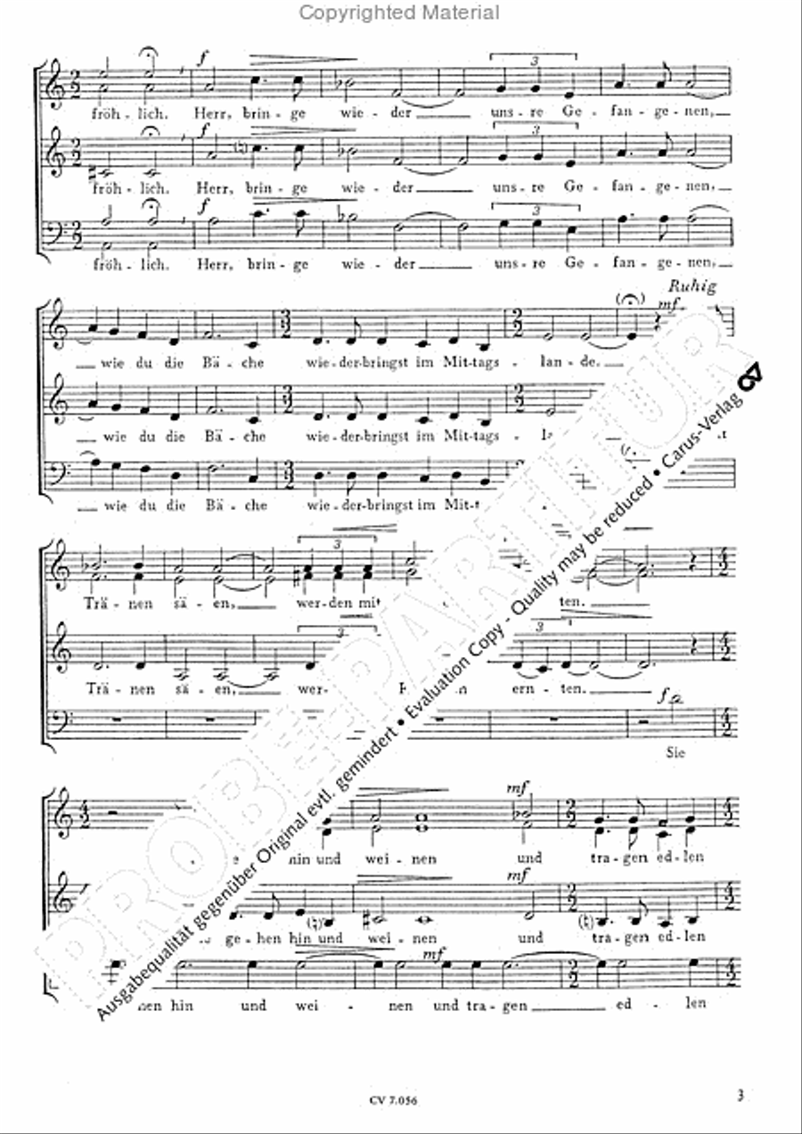 Die Erlosten des Herrn werden wiederkommen 3-Part scores gallery preview page 4