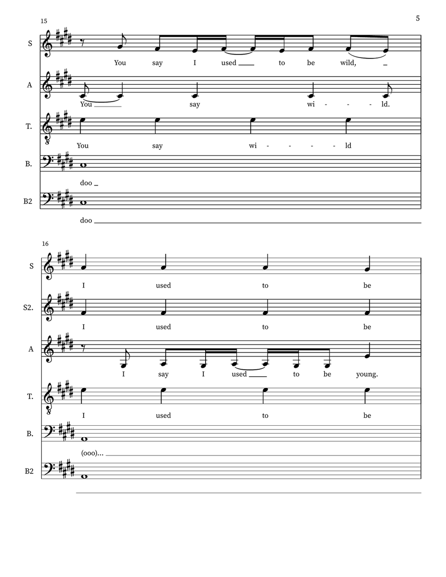 Used To Be Young Choir scores gallery preview page 5