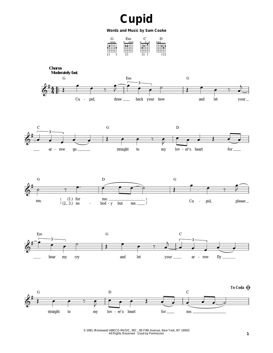 Cupid Cupid Acoustic Guitar scores gallery preview page 1