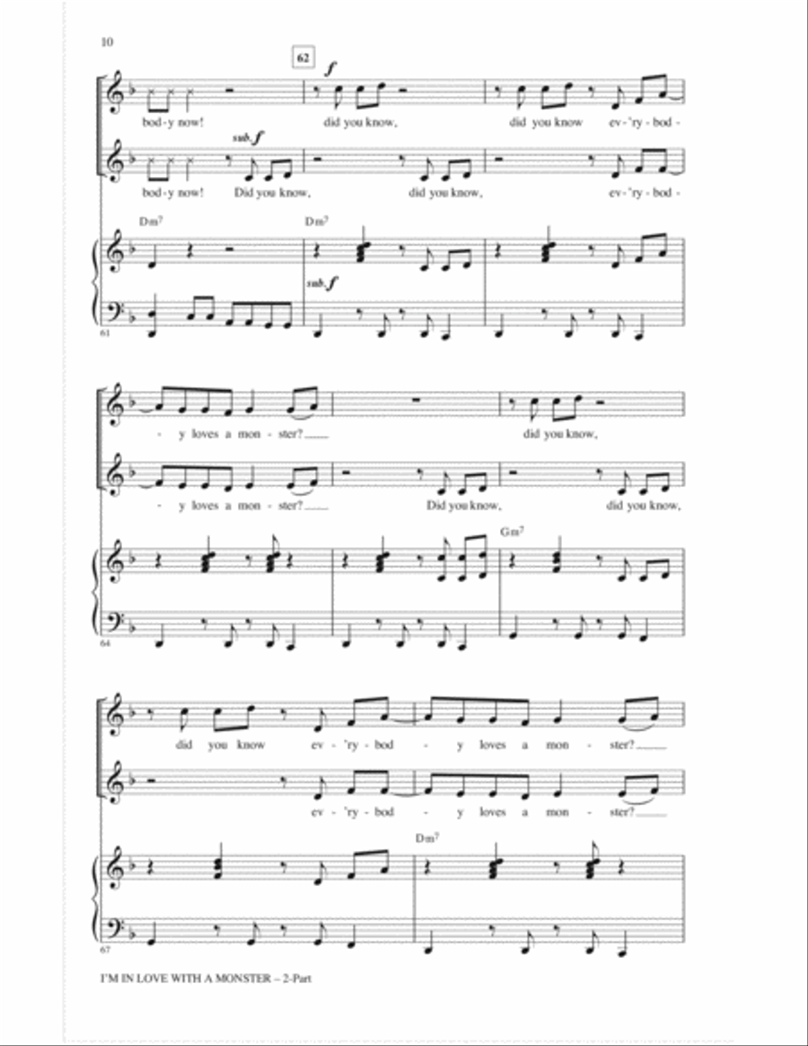 I'm In Love With A Monster 2-Part scores gallery preview page 9