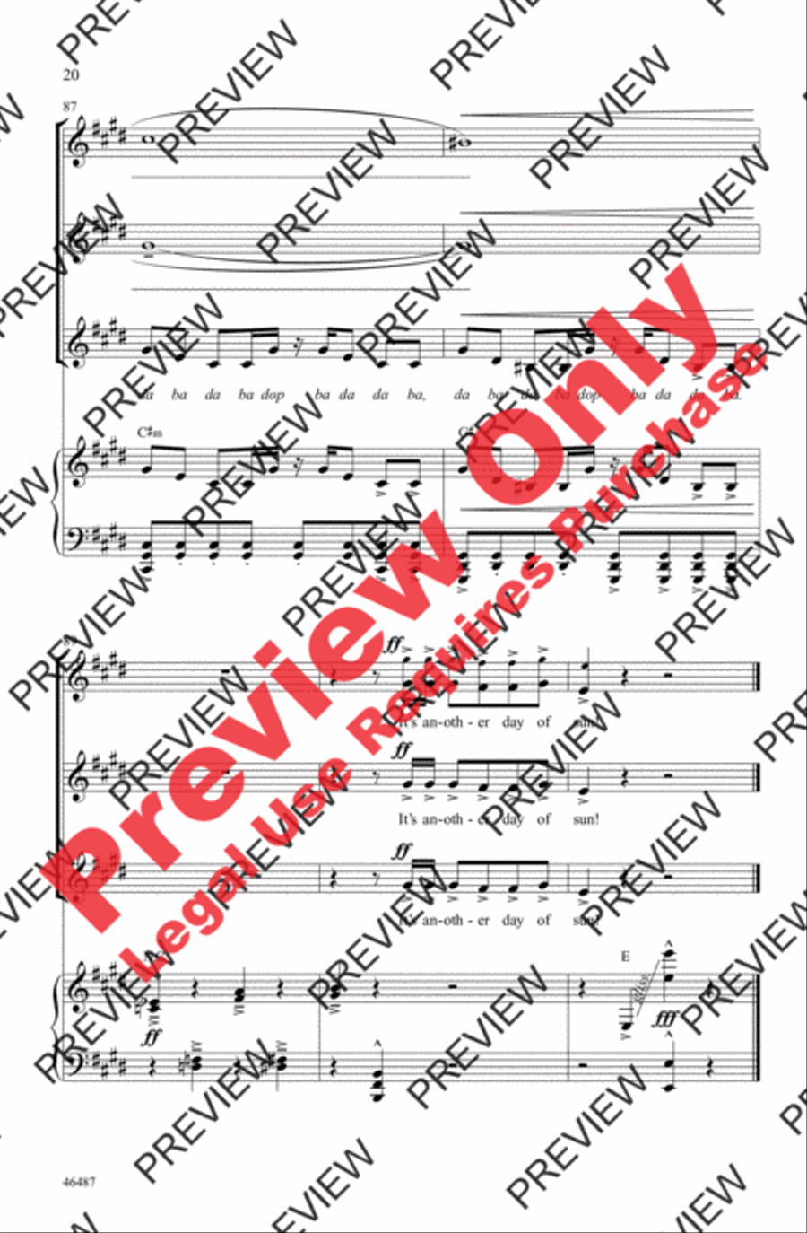 Another Day of Sun Women's Choir scores gallery preview page 20