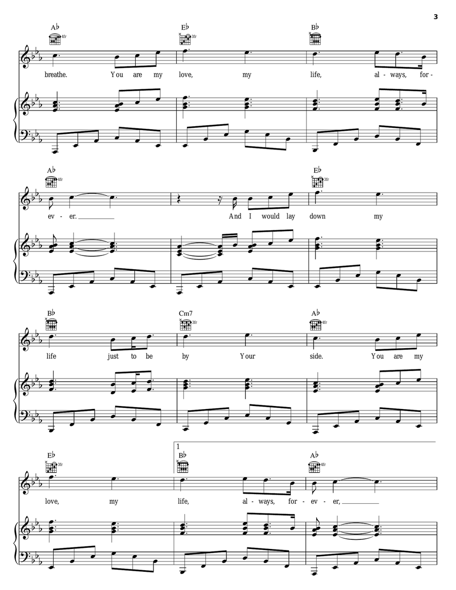 Always Forever Piano, Vocal, Guitar scores gallery preview page 3