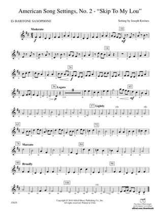 American Song Settings, No. 2: E-flat Baritone Saxophone