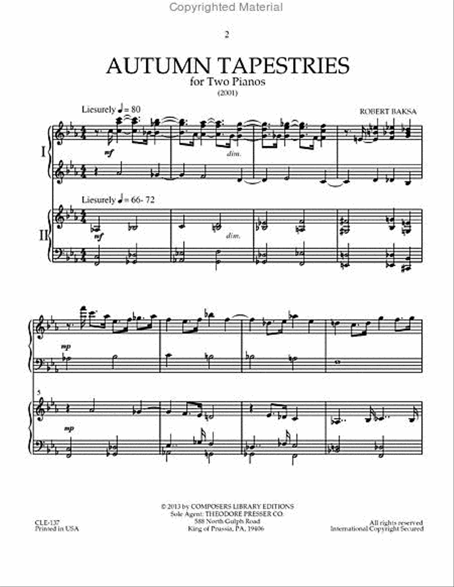 Autumn Tapestries Chamber Music scores gallery preview page 2