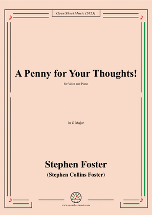Book cover for S. Foster-A Penny for Your Thoughts!,in G Major