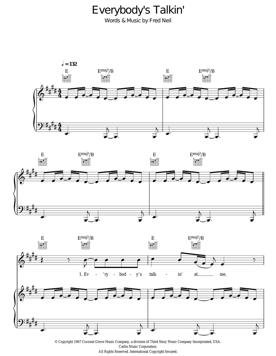 Everybody's Talkin' Everybody's Talkin' Acoustic Guitar scores gallery preview page 1