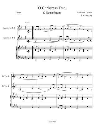 O Christmas Tree (O Tannenbaum) for Trumpet Duet with Piano Accompaniment