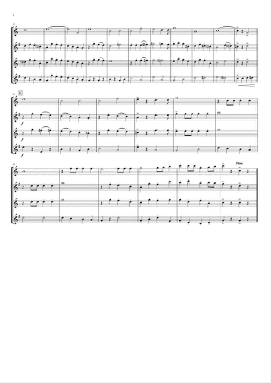 Ein Prosit - German Folk Song - Oktoberfest - Saxophone Quartet Saxophone Quartet scores gallery preview page 2