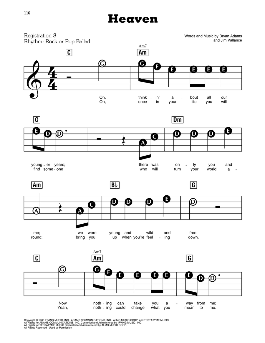 Heaven Electronic Keyboard scores gallery preview page 1