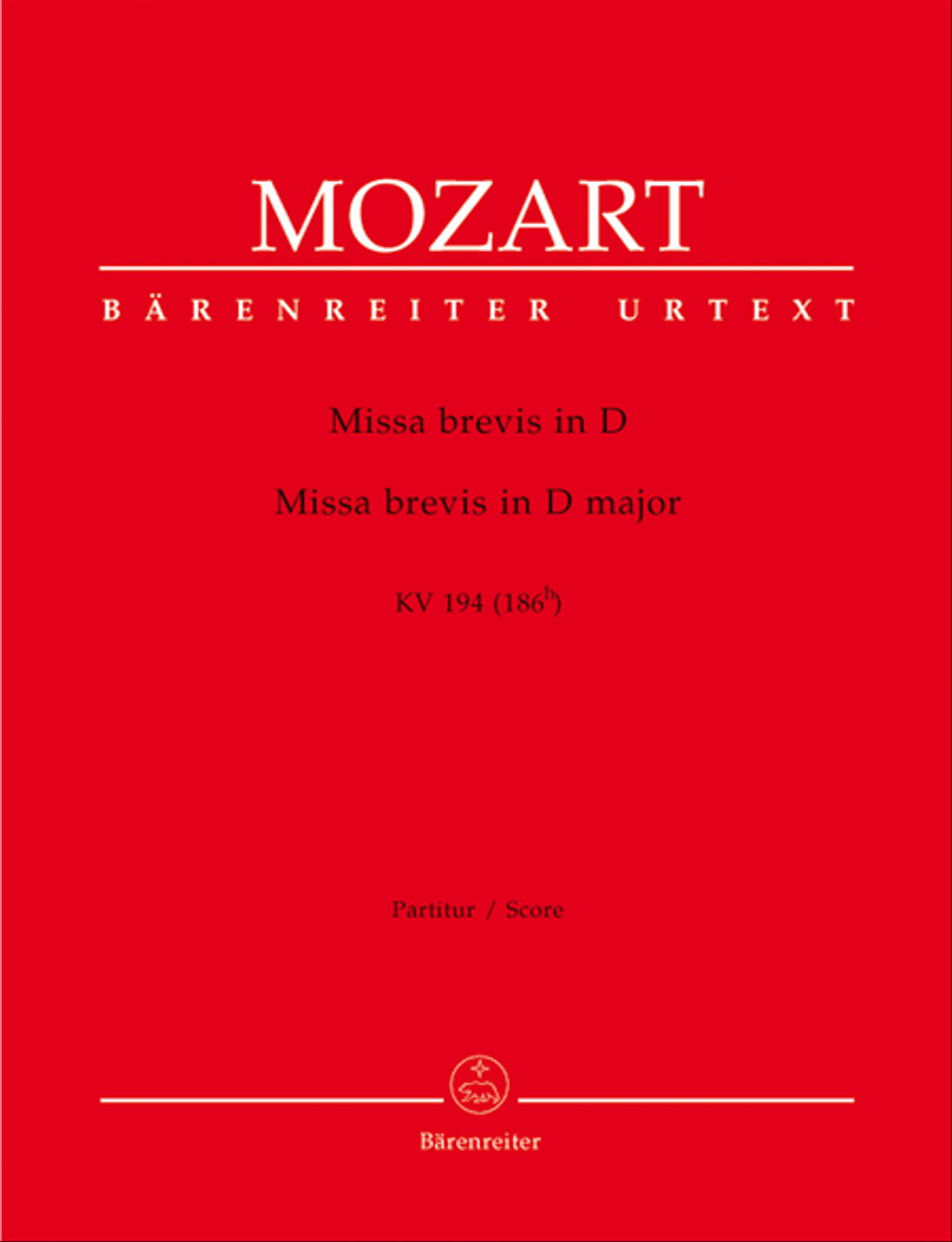 Missa brevis D major, KV 194 (186h) 4-Part scores gallery preview page 1