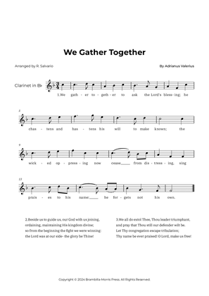 We Gather Together - Clarinet