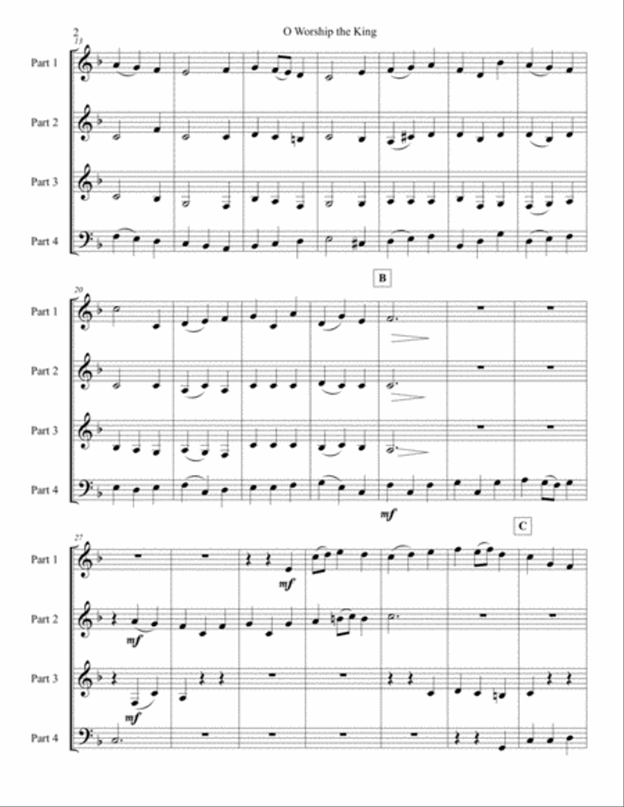 O Worship the King: Prelude on a Melody by William Croft Concert Band scores gallery preview page 6